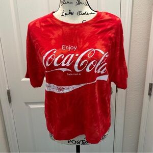 Love Tribe Coca-Cola Red and White Logo Tie-Dye Tee